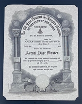 Past Master Certificate with Folder